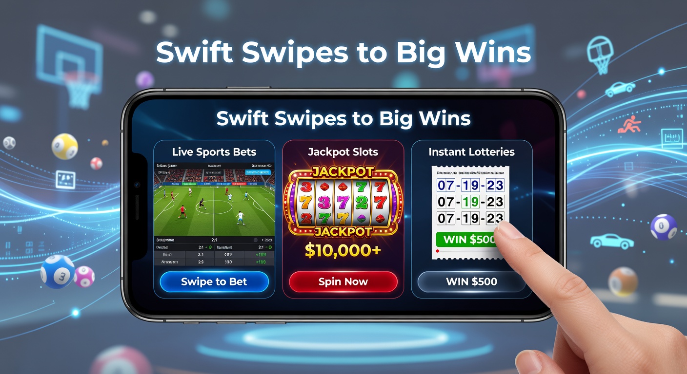 Smartphone-Bildschirm mit Live-Sportwette, drehendem Slot-Jackpot und Instant-Lotterie-Ticket, die nahtlos fusioniert sind